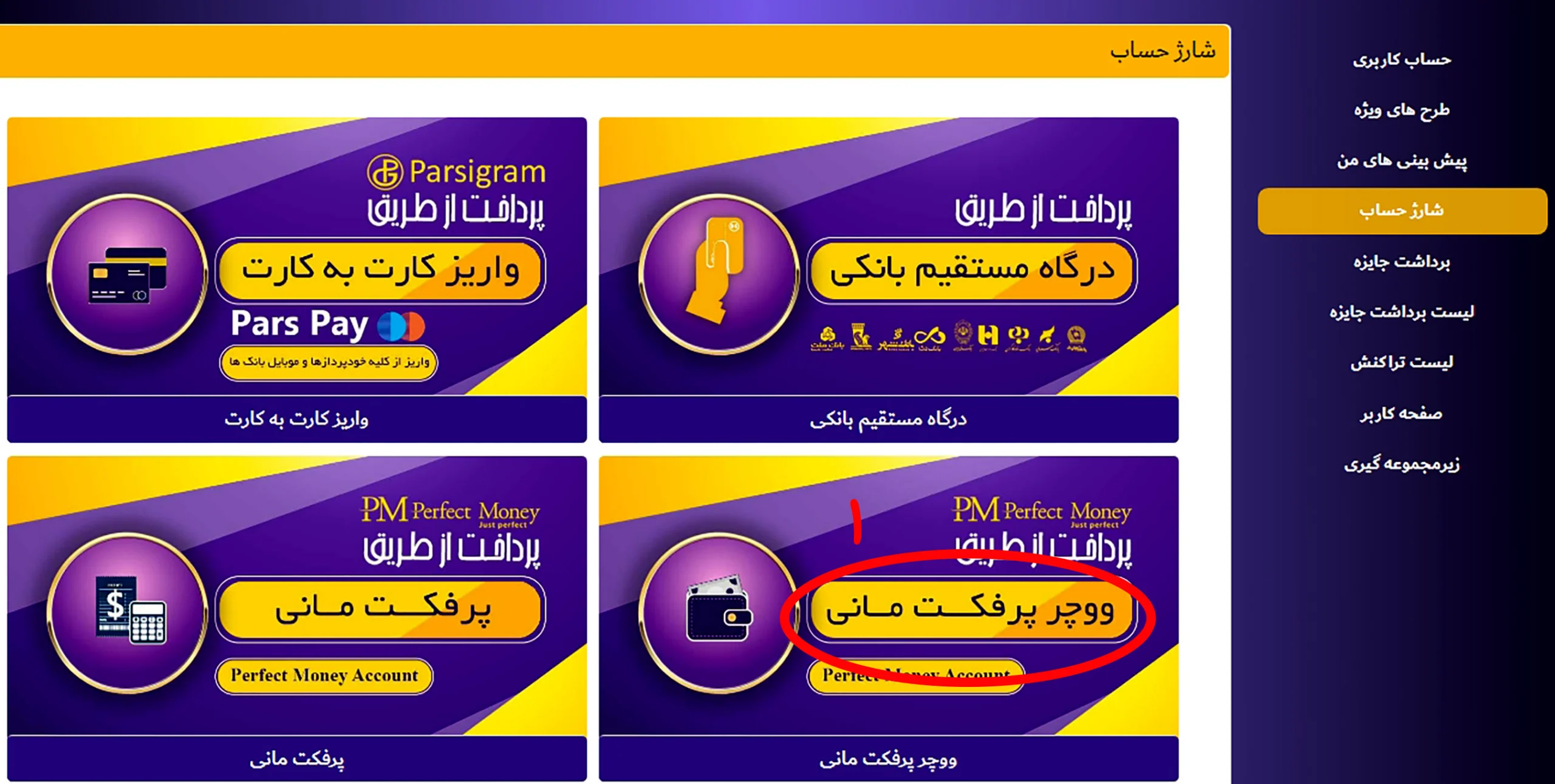 درگاه پرفکت مانی