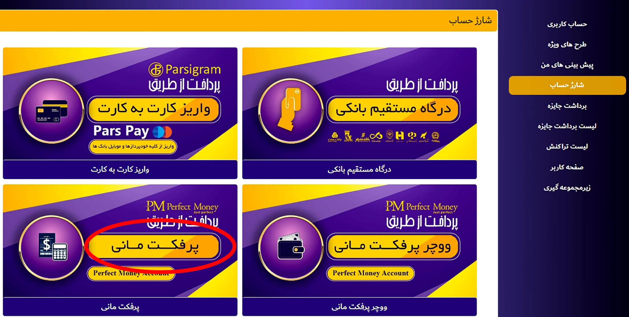 روش پرداخت با پرفکت مانی